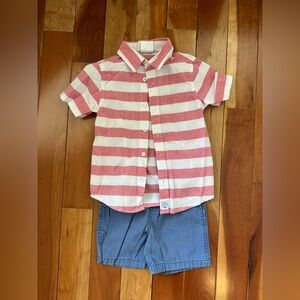 Equipment Kids Red & White Striped Short-Sleeve Button-Down Shirt